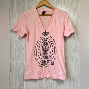 Obey Pink Graphic T-Shirt Size M LNC